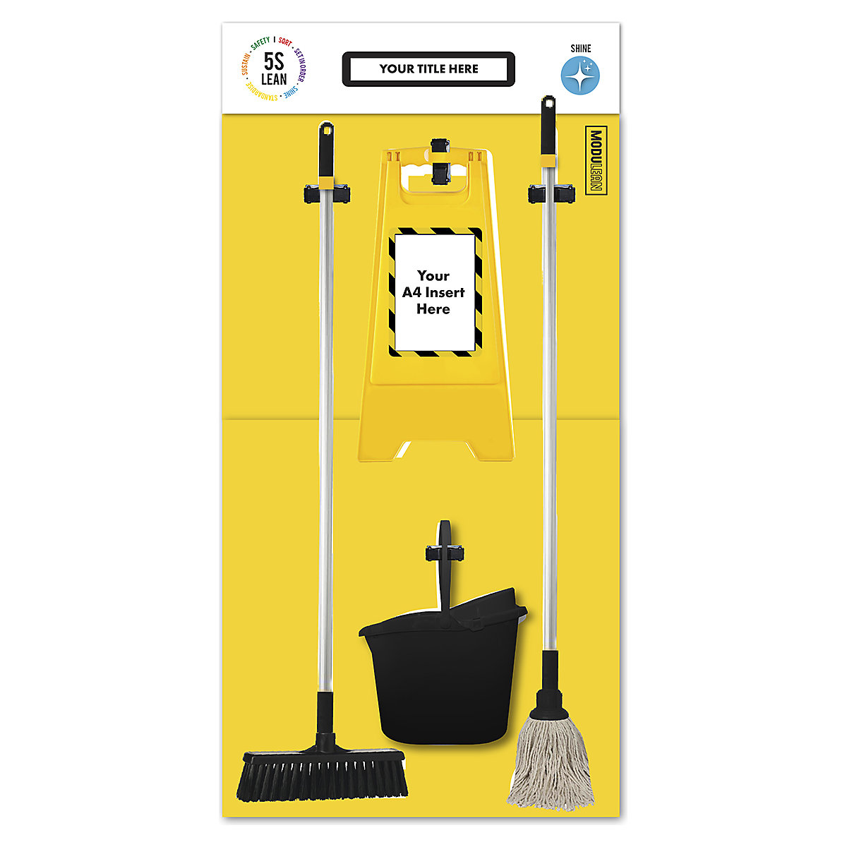 Modulean Shadow Boards | 750h x 750w mm, Modulean Shadow Boards | 750h x 750w mm, Modulean Shadow Board | Cleaning Board XL | 1500h x 750w mm | Yellow-8