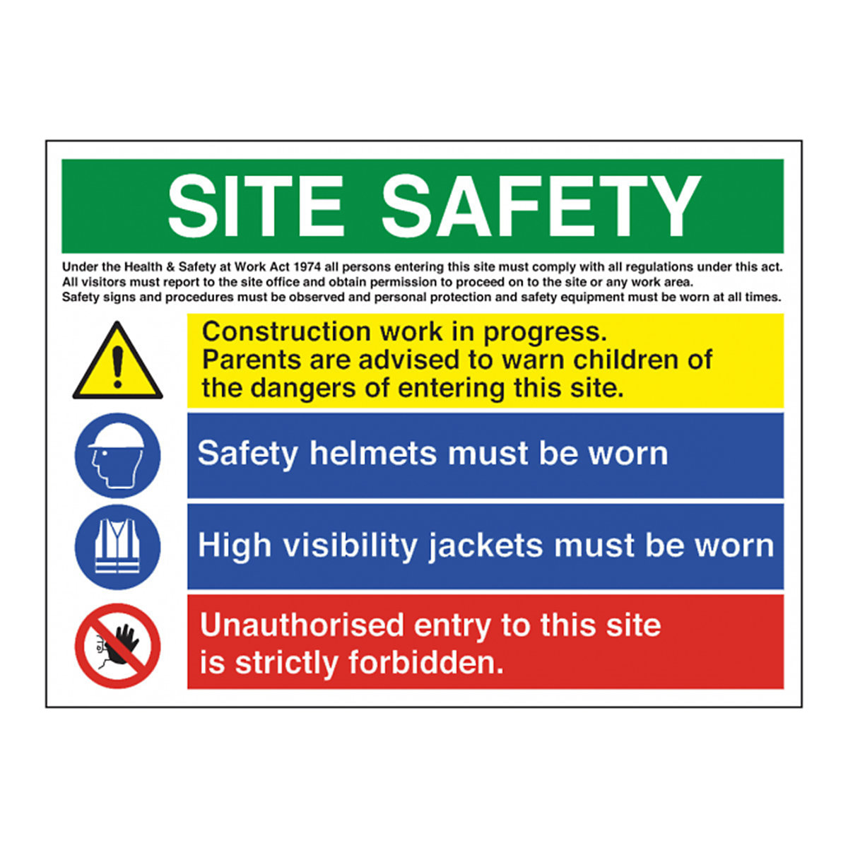 Multipurpose Construction Site Safety Signs