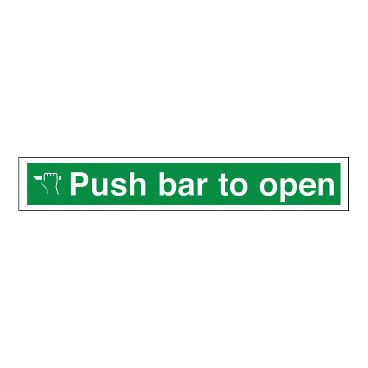 Narrow Push Bar To Open Safety Sign