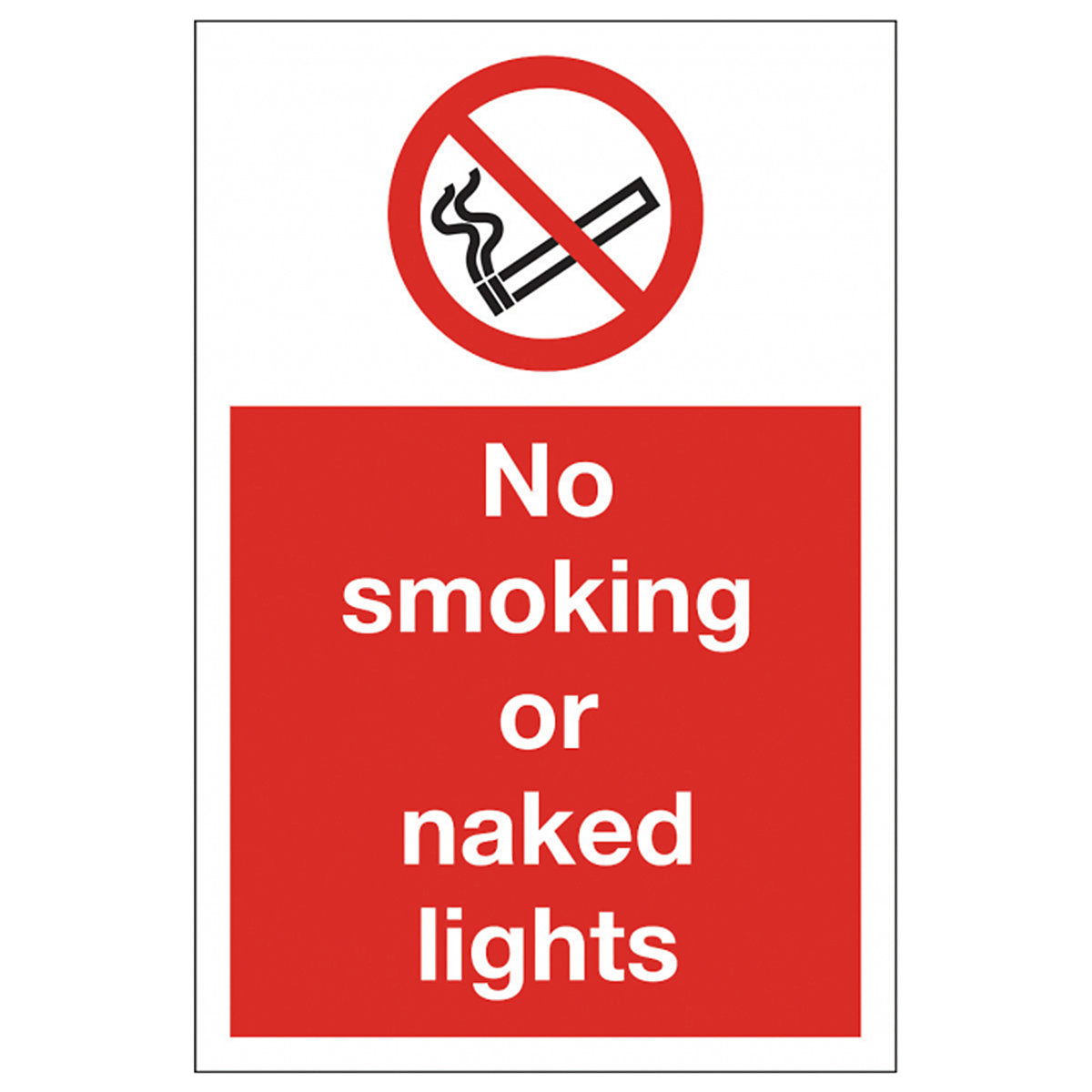No Smoking Or Naked Lights Safety Sign