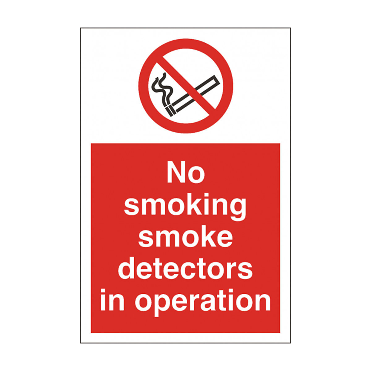 No Smoking Smoke Detectors Safety Sign