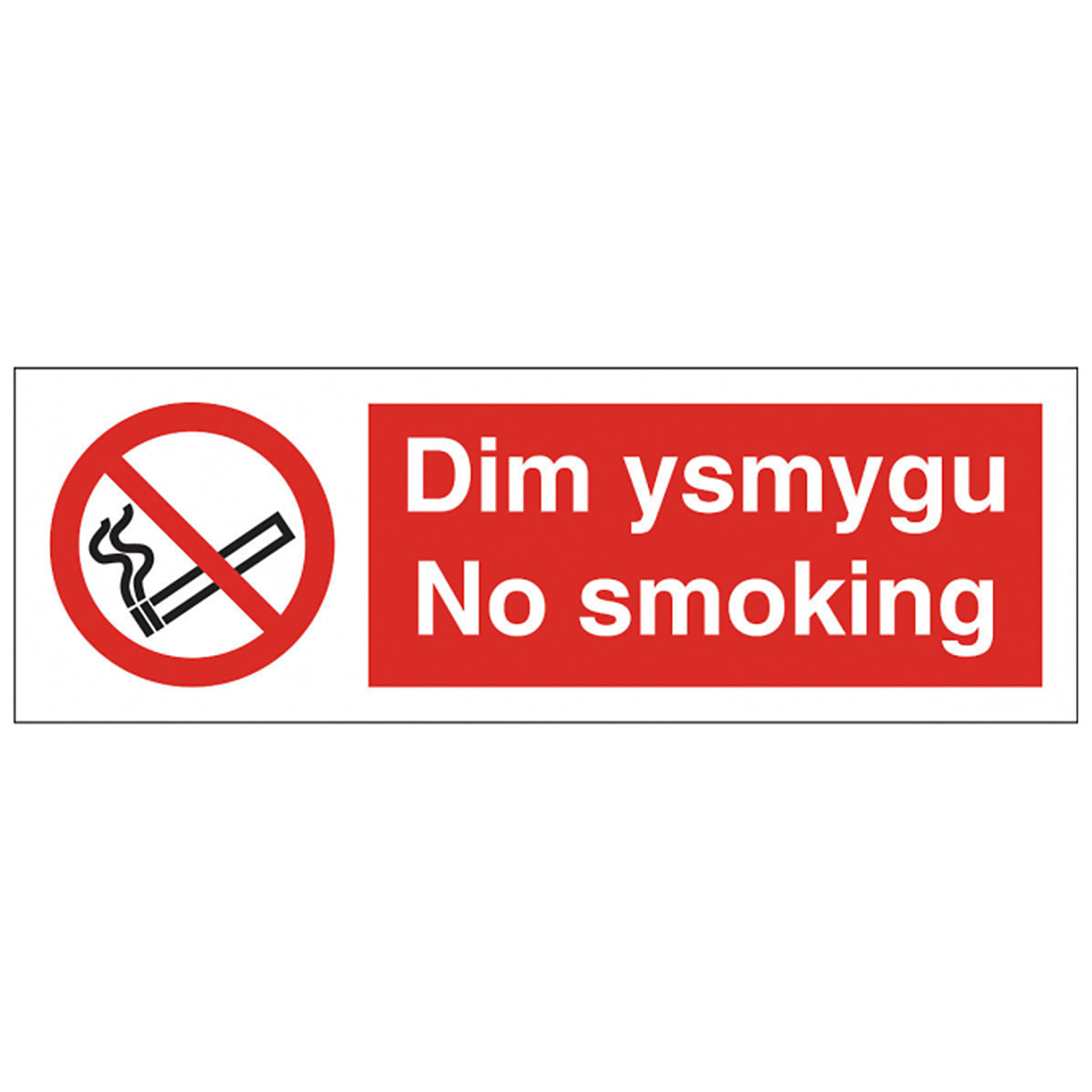 No Smoking Welsh Safety Sign