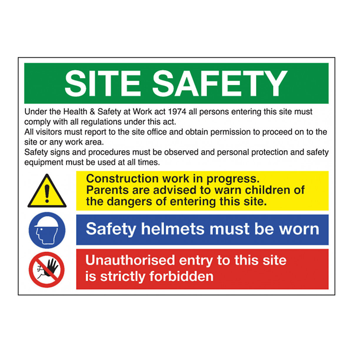 Site Safety Construction Safety Sign