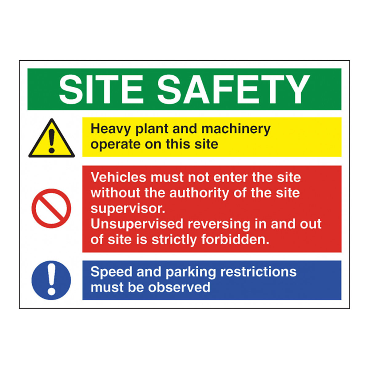 Site Safety Heavy Plant Safety Sign