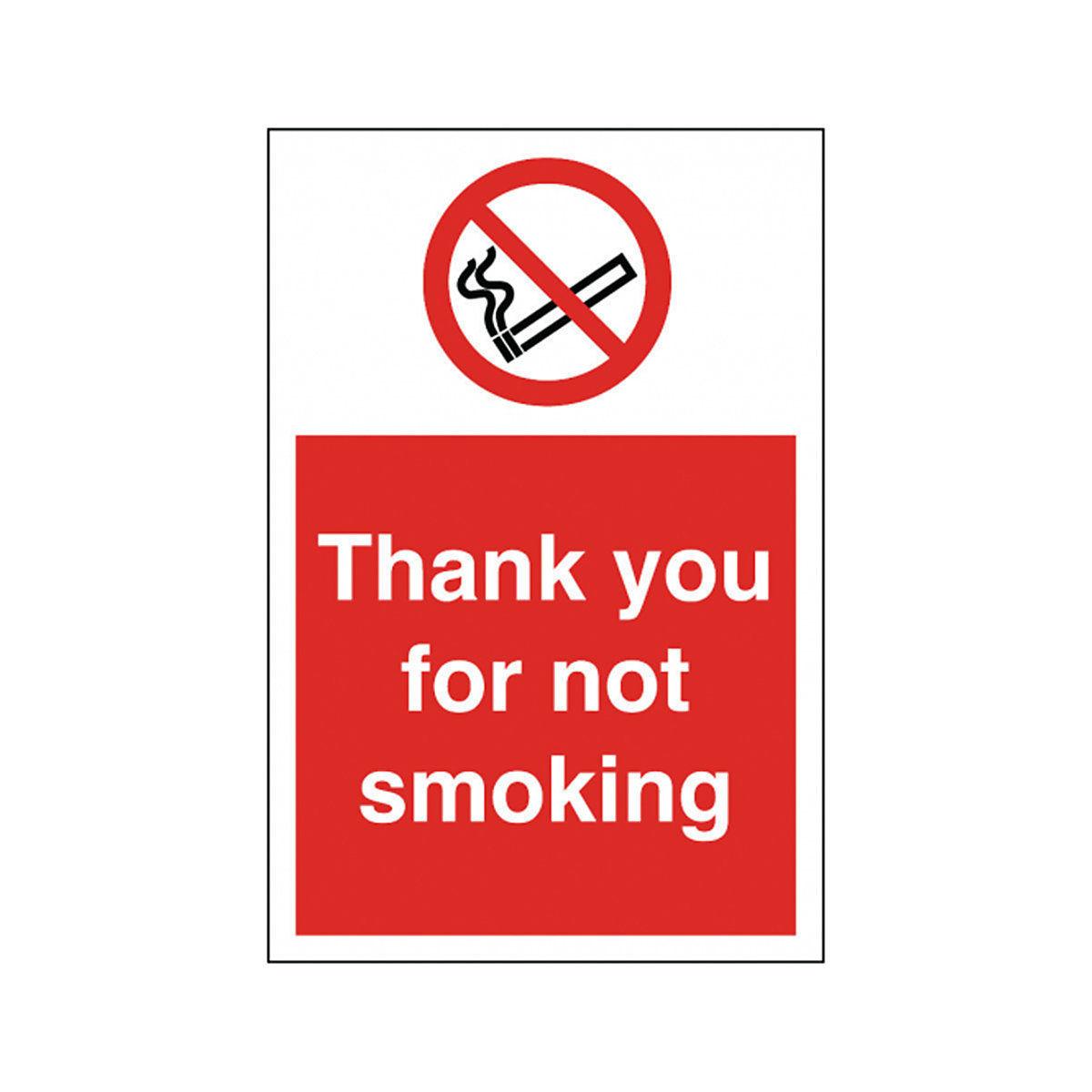 Thank You For Not Smoking Safety Sign