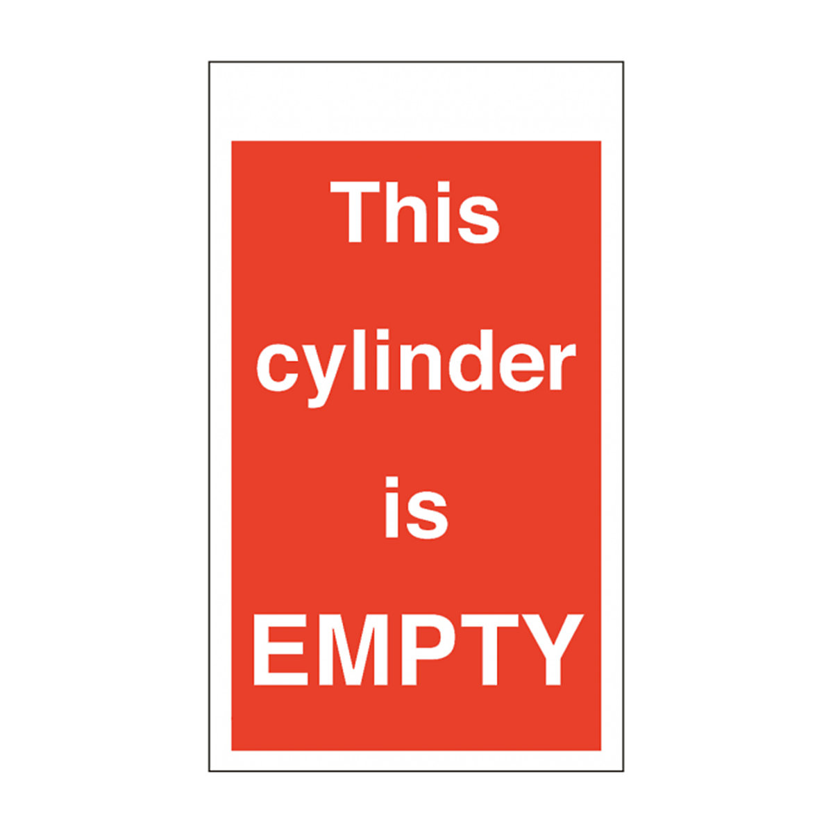 This Cylinder Is Empty (pack Of 10 With Ties) Safety Sign