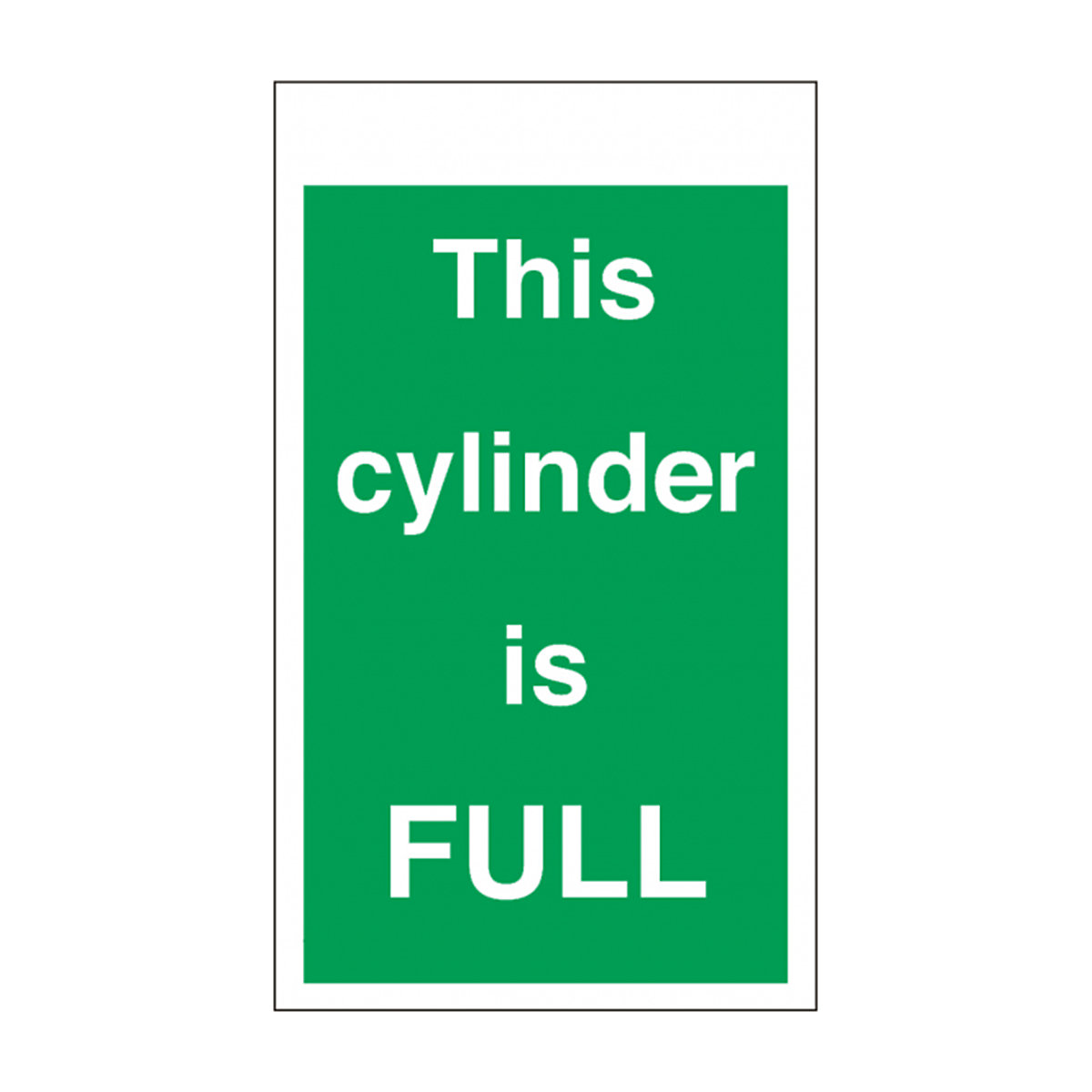 This Cylinder Is Full (pack Of 10 With Ties) Safety Sign
