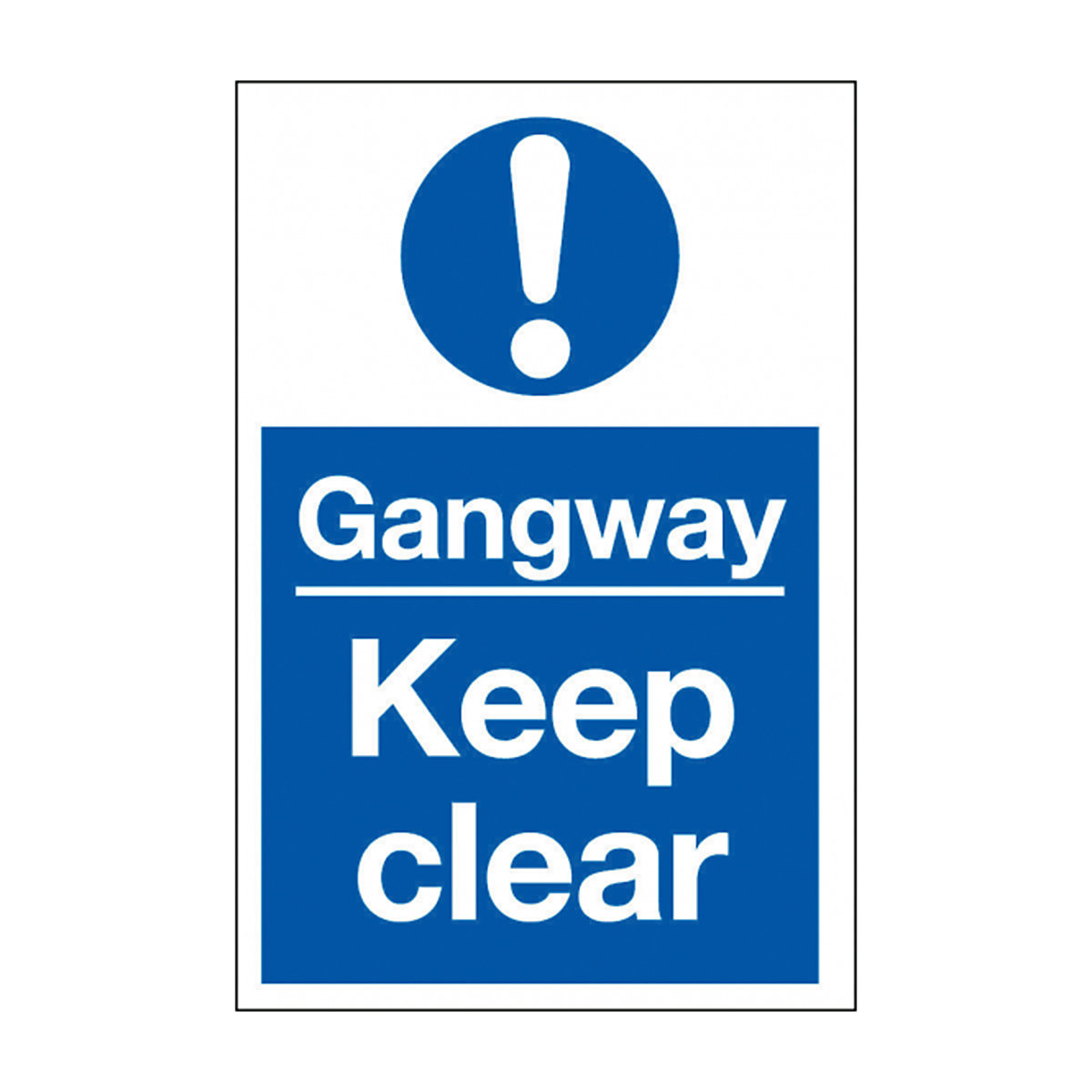 Vertical Gangway Keep Clear Safety Sign