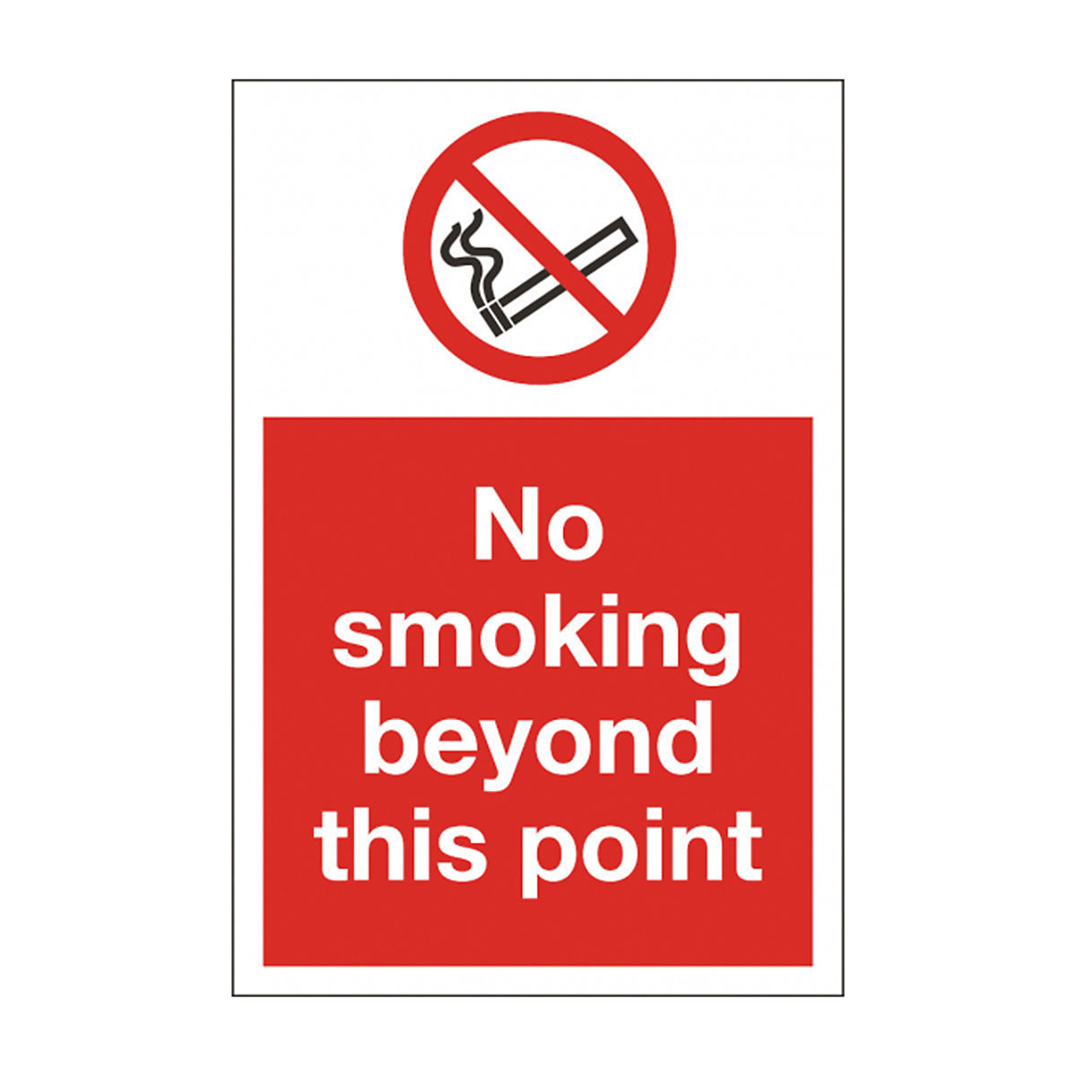 Vertical No Smoking Beyond This Point Safety Sign