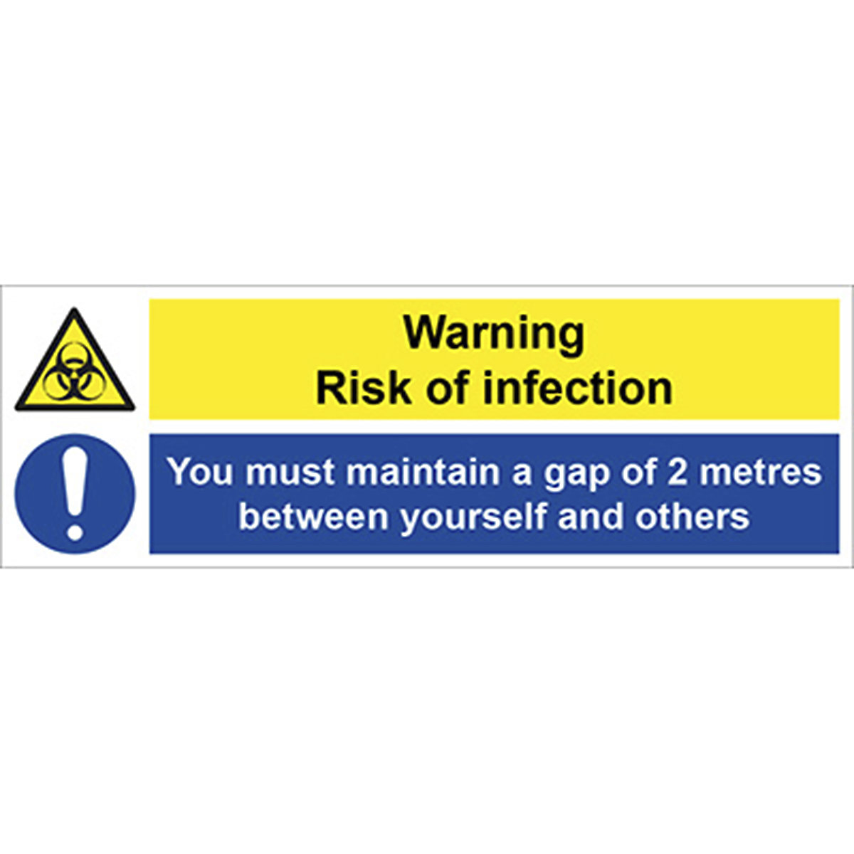 Warning Risk Of Infection Social Distance Safety Sign