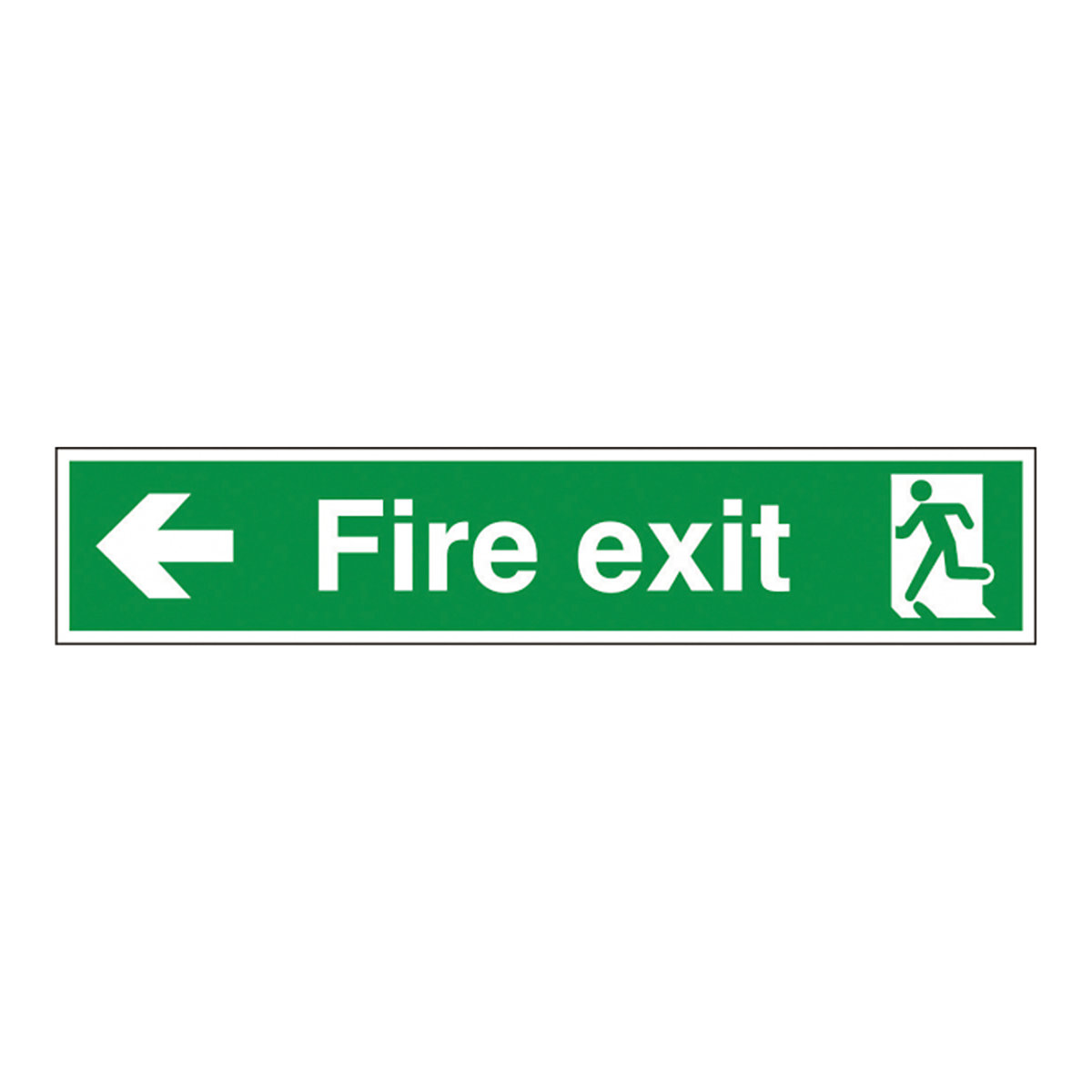 Wide Directional Fire Exit Signs, Wide Directional Fire Exit Signs, Wide Directional Fire Exit Signs | 750mm x 150mm | 1mm Rigid Plastic | Left-1