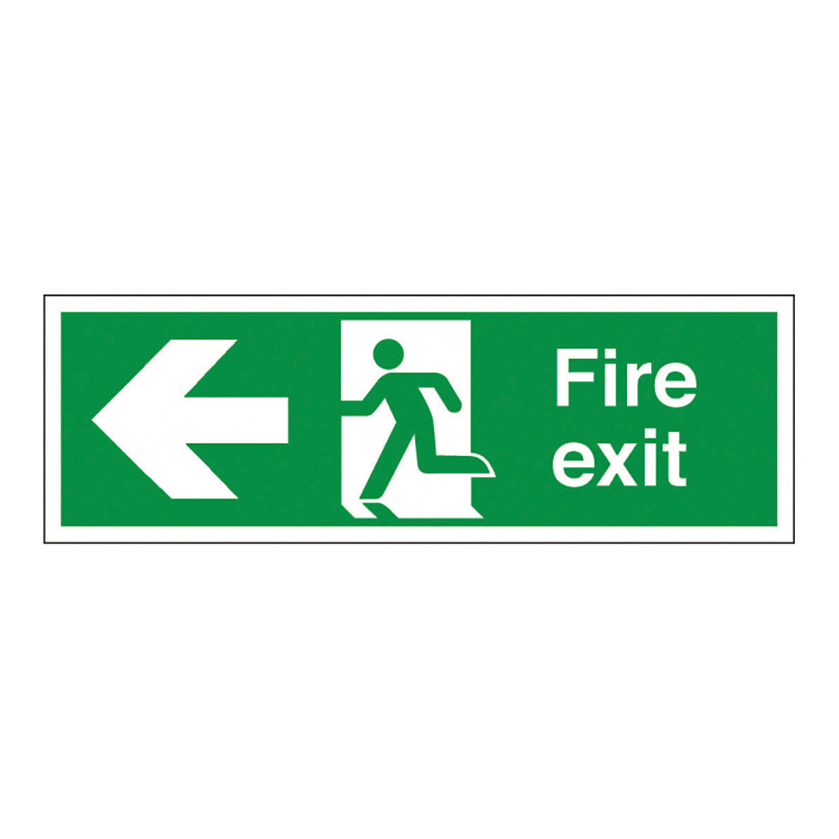 Landscape Directional Fire Exit Signs, Landscape Directional Fire Exit Signs, Landscape Directional Fire Exit Signs | 400mm x 150mm | Self Adhesive Vinyl | Left-1