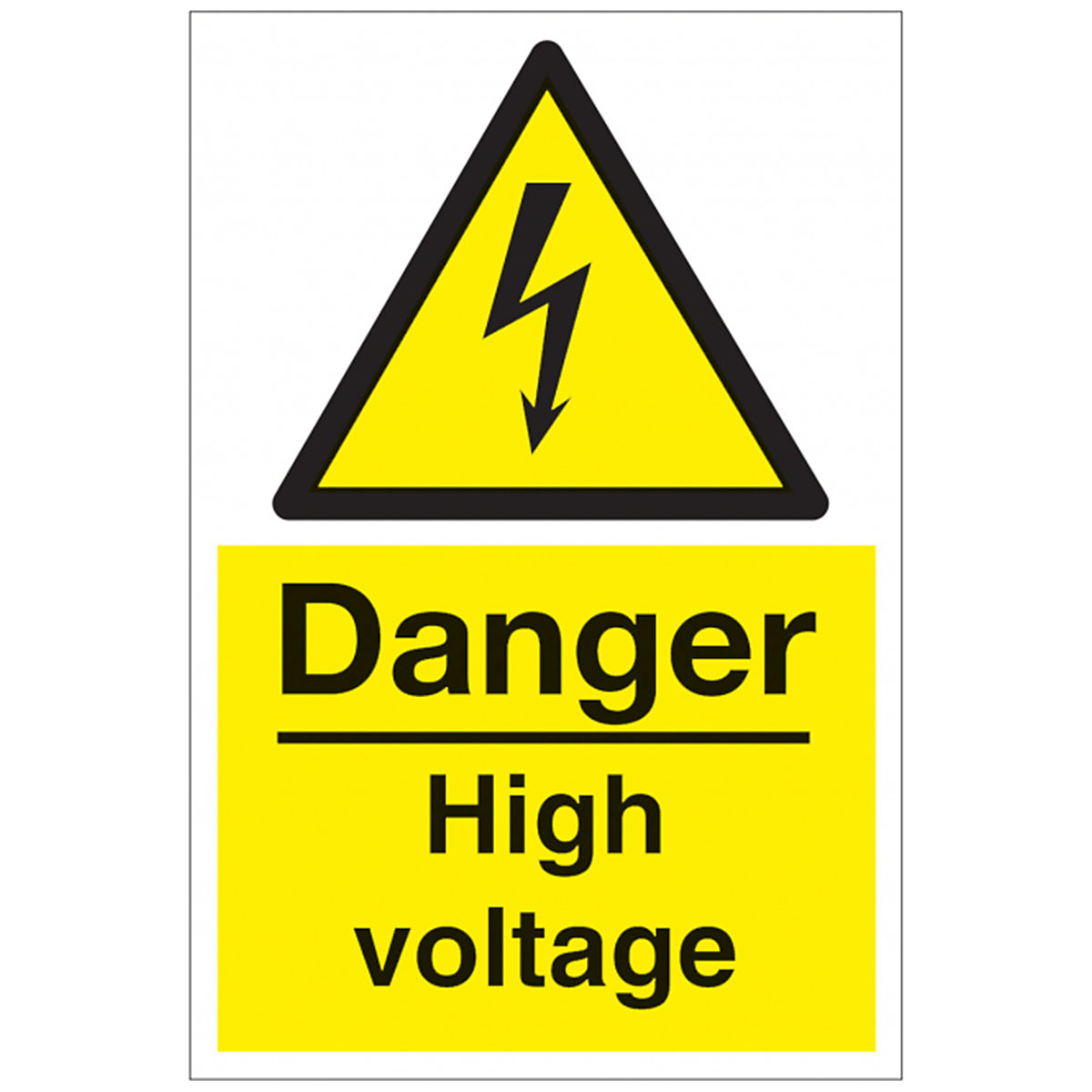 Danger High Voltage Safety Signs | High or Mains Voltage, Danger High Voltage Safety Signs | High or Mains Voltage, Danger High Voltage Voltage Safety Signs | 200mm x 300mm | 1mm Rigid Plastic | High Voltage-1