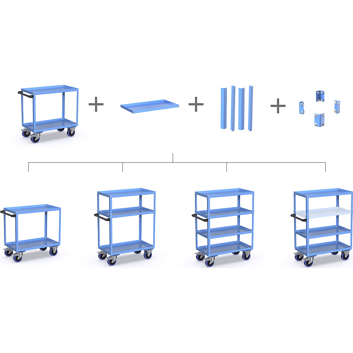 Montážny pomocný vozík CustomLine – eurokraft pro (Zobrazenie produktu 4)-3