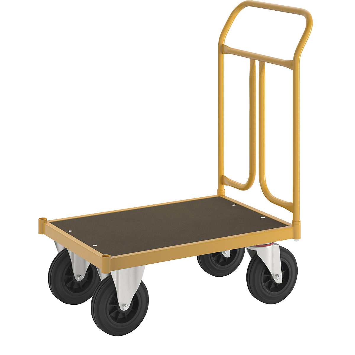 Plošinový vozík KM144 – Kongamek, d x š x v 836 x 500 x 1020 mm, 2 otočné a 2 pevné kolieska-1