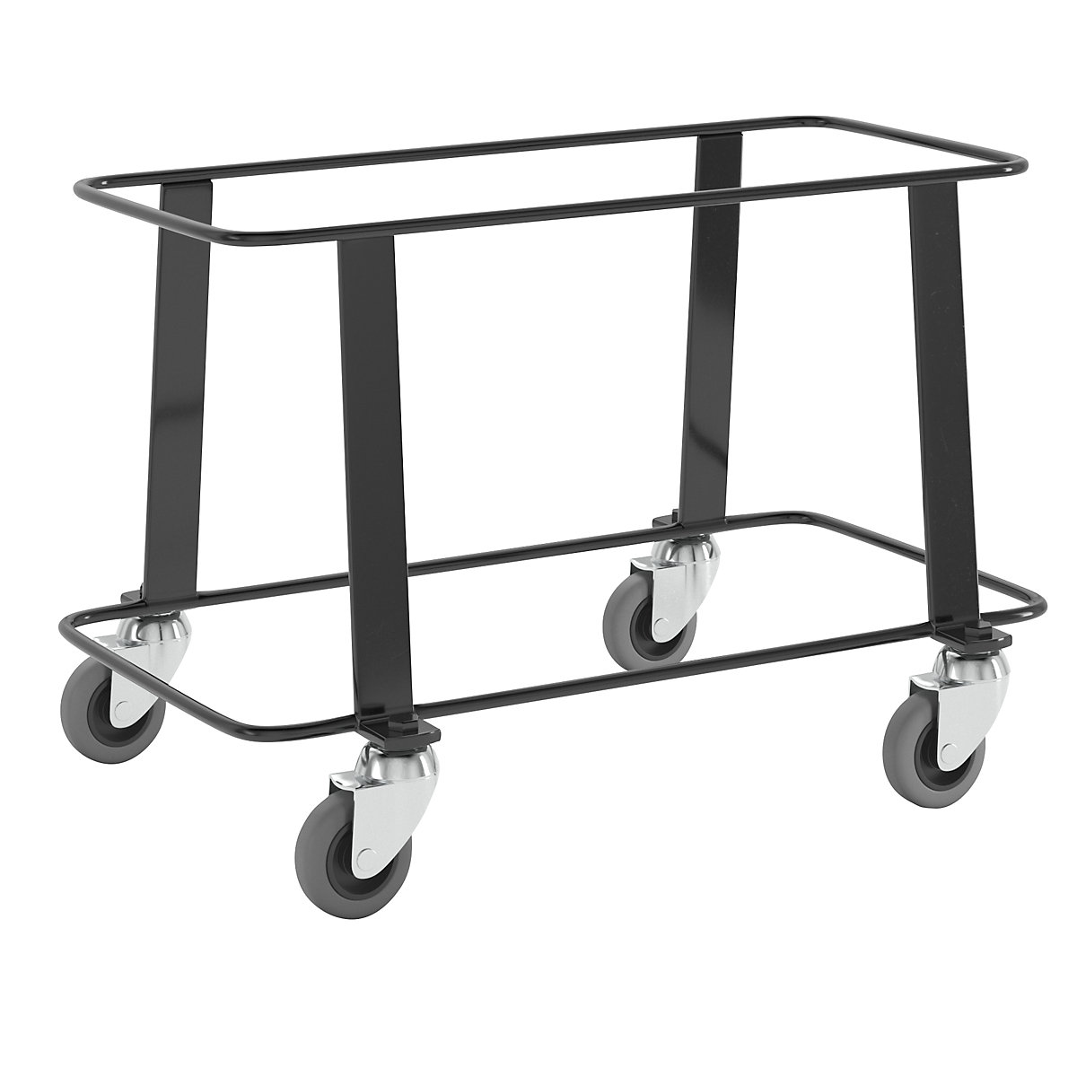 Zberný vozík na nákupné košíky – Kongamek, d x š x v 430 x 285 x 285 mm, čierna