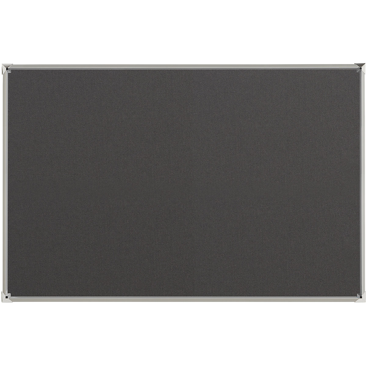 Tablón para chinchetas con marco de aluminio – eurokraft pro, tapizado de tela gris, A x H 1500 x 1000 mm-3