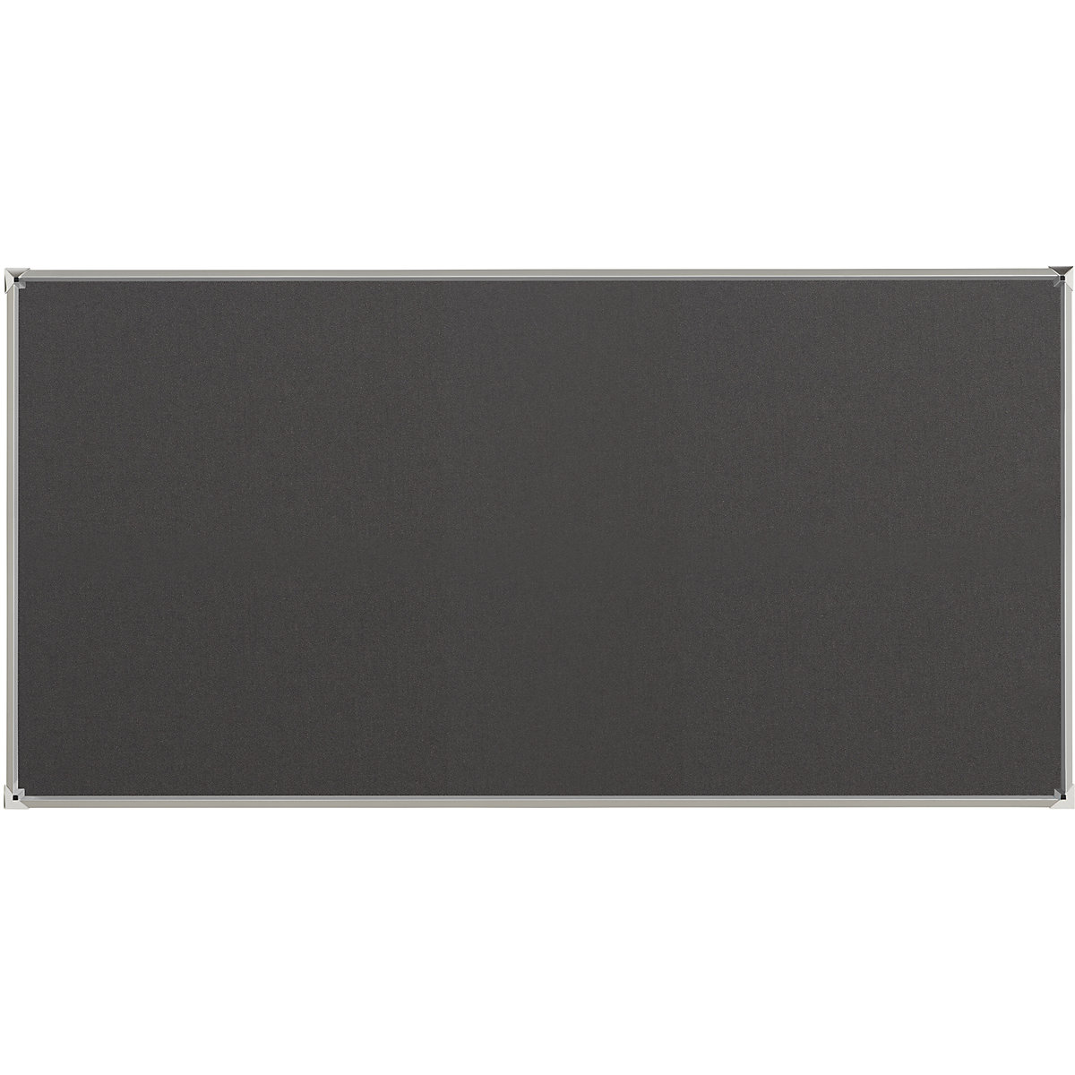 Tablón para chinchetas con marco de aluminio – eurokraft pro, tapizado de tela gris, A x H 2000 x 1000 mm-5