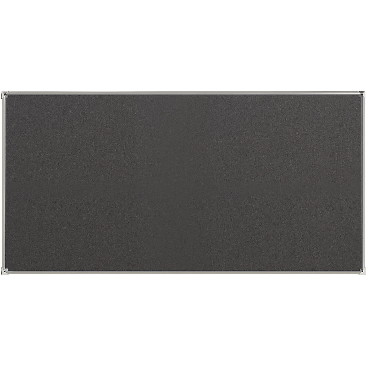 Tablón para chinchetas con marco de aluminio – eurokraft pro, tapizado de tela gris, A x H 2400 x 1200 mm-6