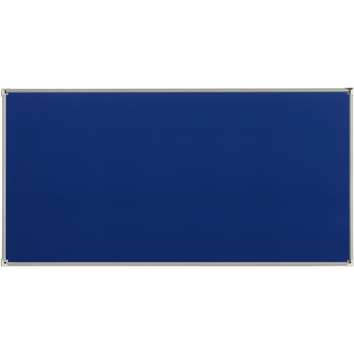 Tablón para chinchetas con marco de aluminio – eurokraft pro, tapizado de tela azul, A x H 2000 x 1000 mm-6