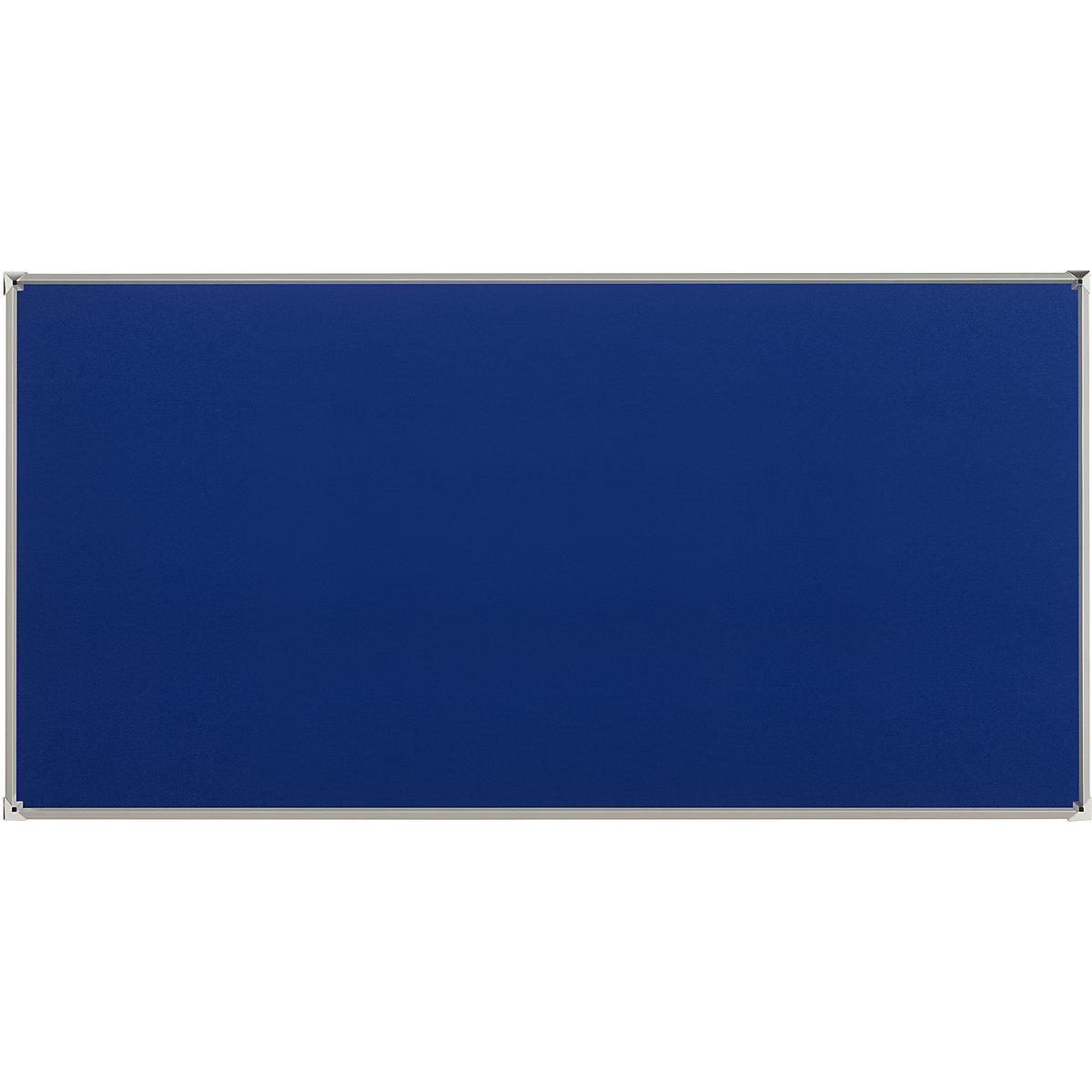 Tablón para chinchetas con marco de aluminio – eurokraft pro, tapizado de tela azul, A x H 2400 x 1200 mm-3