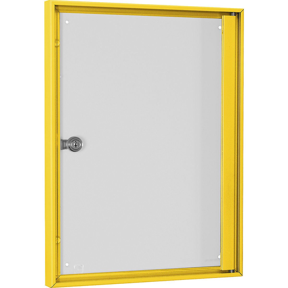 Vitrina de anuncios para interiores, para formato 1 x DIN A4, marco amarillo-6