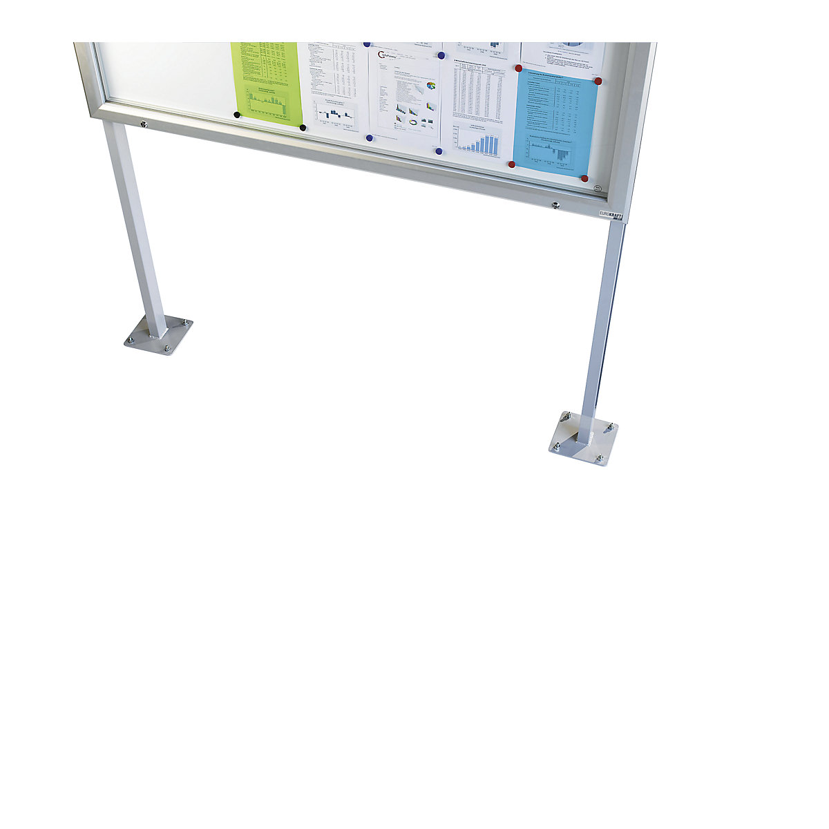 Vitrinekast, aluminium frame, voor binnen- en buitentoepassing – eurokraft pro (Productafbeelding 3)-2