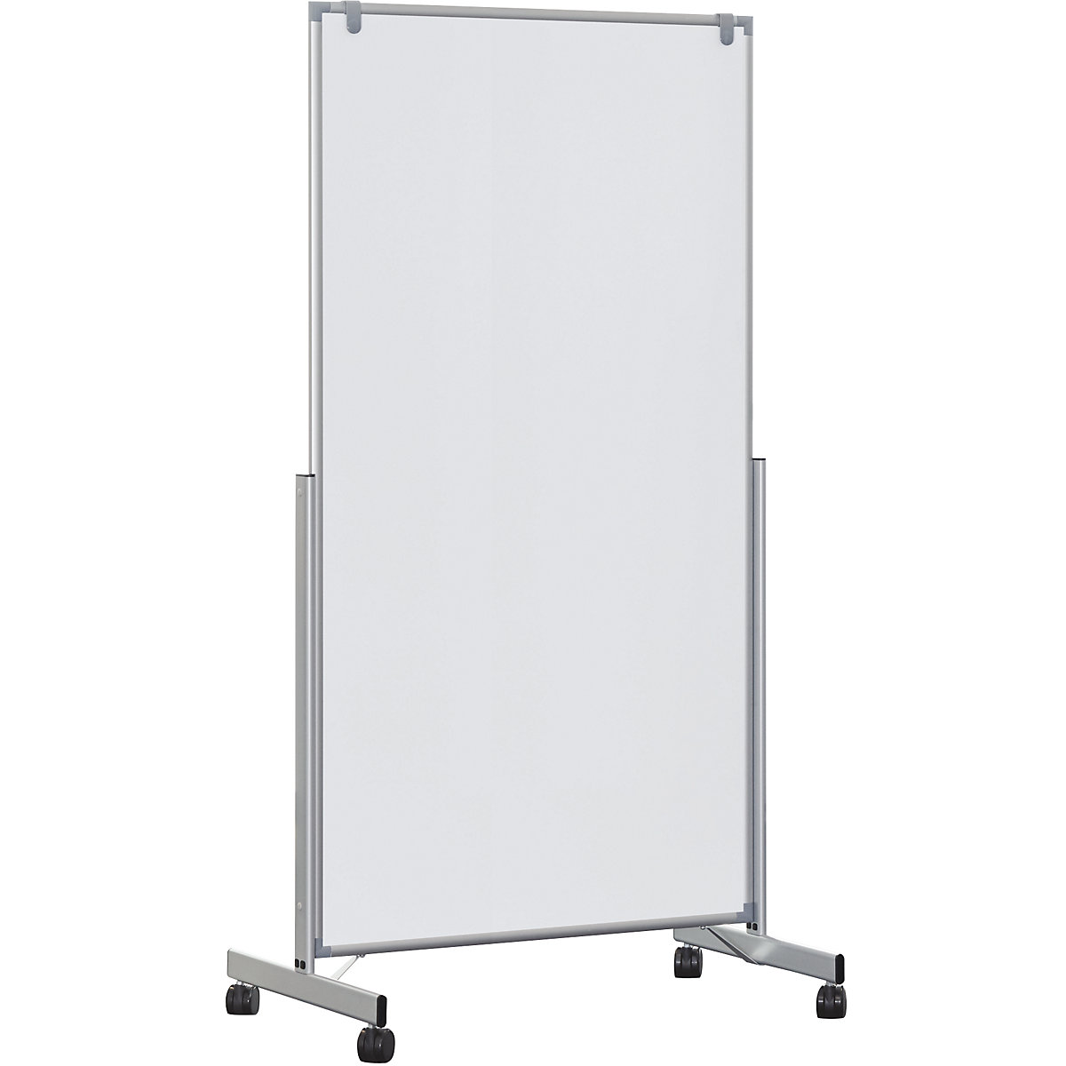 Whiteboard MAULpro easy2move, mobiel – MAUL, h x d = 1965 x 640 mm, aluminiumkleurig, bord-h x b = 1800 x 1000 mm-3