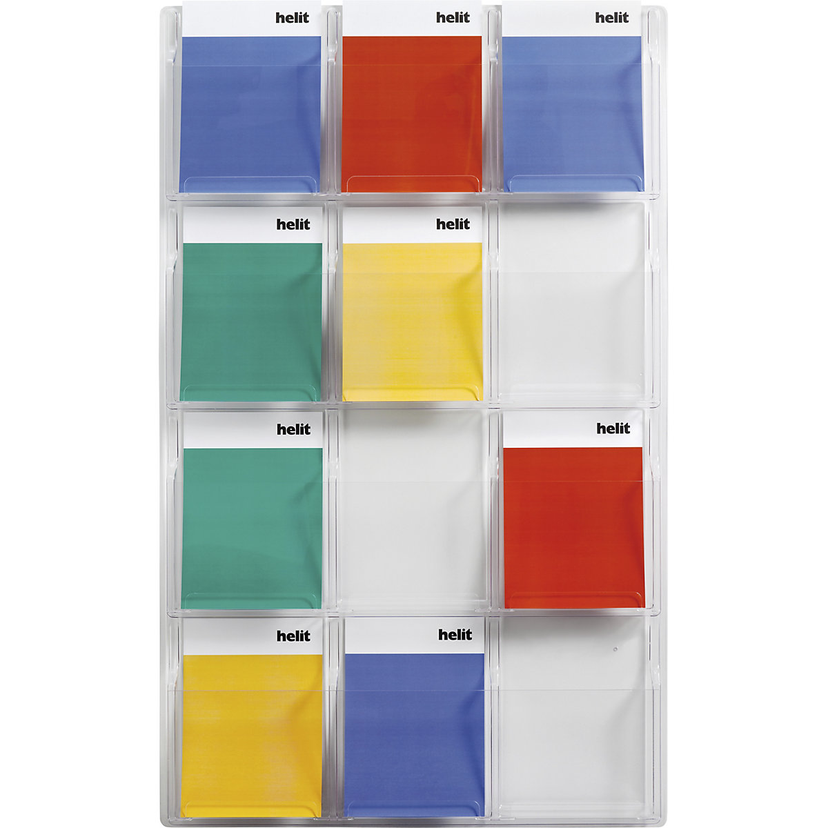 HELIT Wall Mounted Brochure Rack – A5 Portrait Holder, Transparent, Single Slot