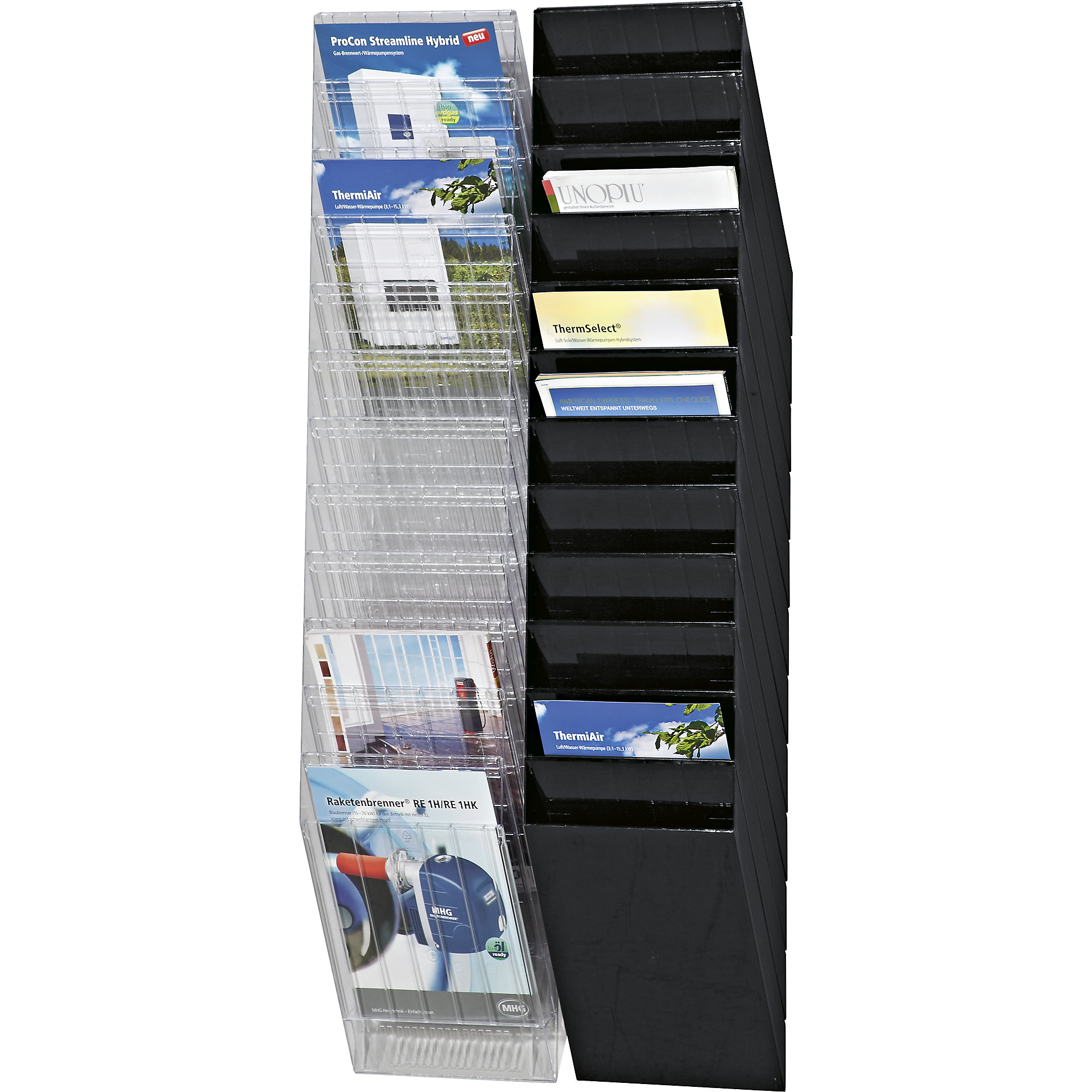 DURABLE – Wall mounted brochure racks: portrait format, 12 x A4, pack ...