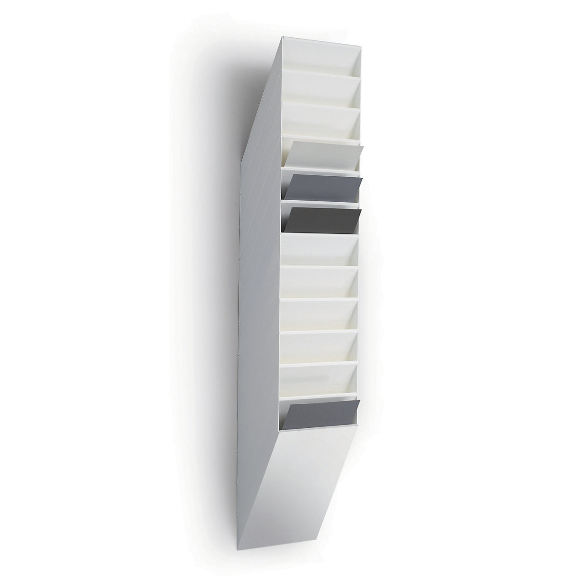 Wall mounted brochure racks – DURABLE, portrait format, 12 x A4, pack of 2, white-12