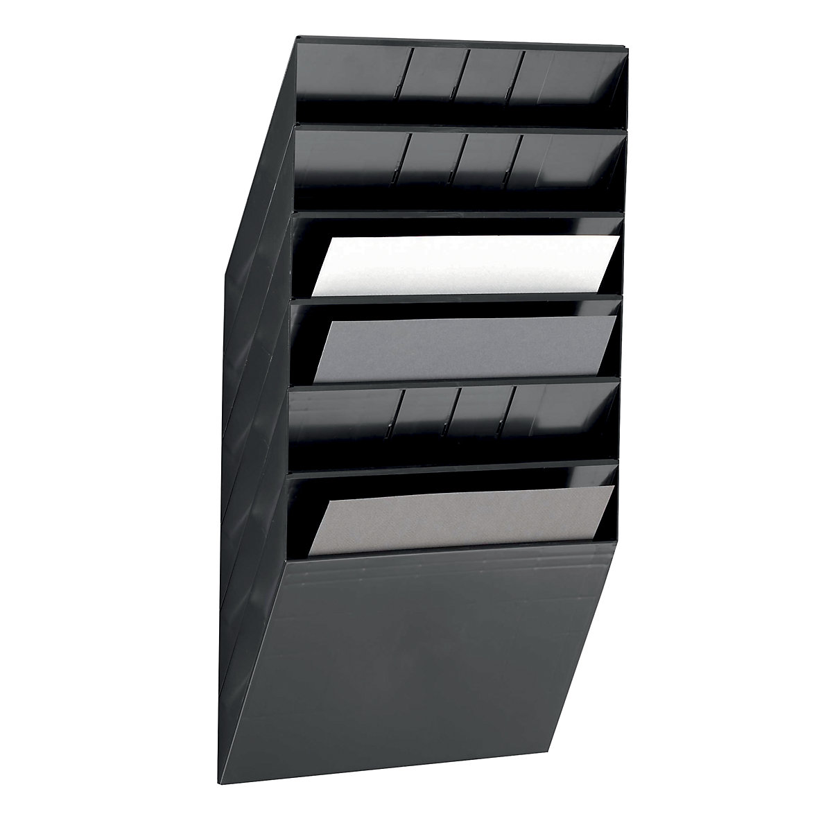 Wall mounted brochure racks – DURABLE, landscape format, 6 x A4, pack of 2, black-5