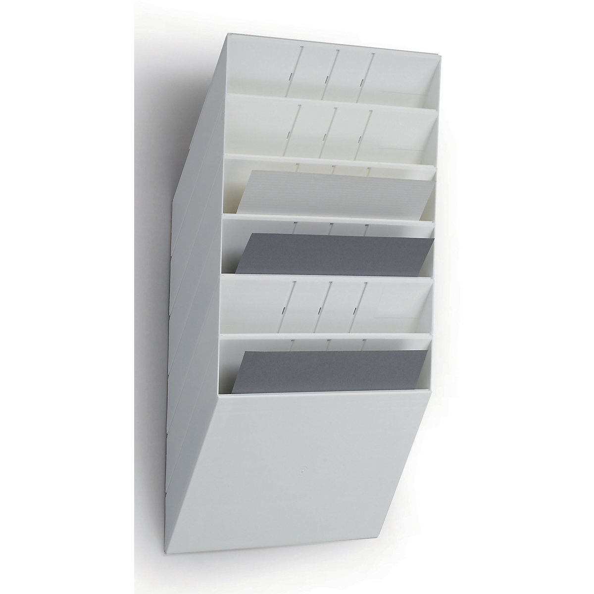 Wall mounted brochure racks – DURABLE, landscape format, 6 x A4, pack of 2, white-6