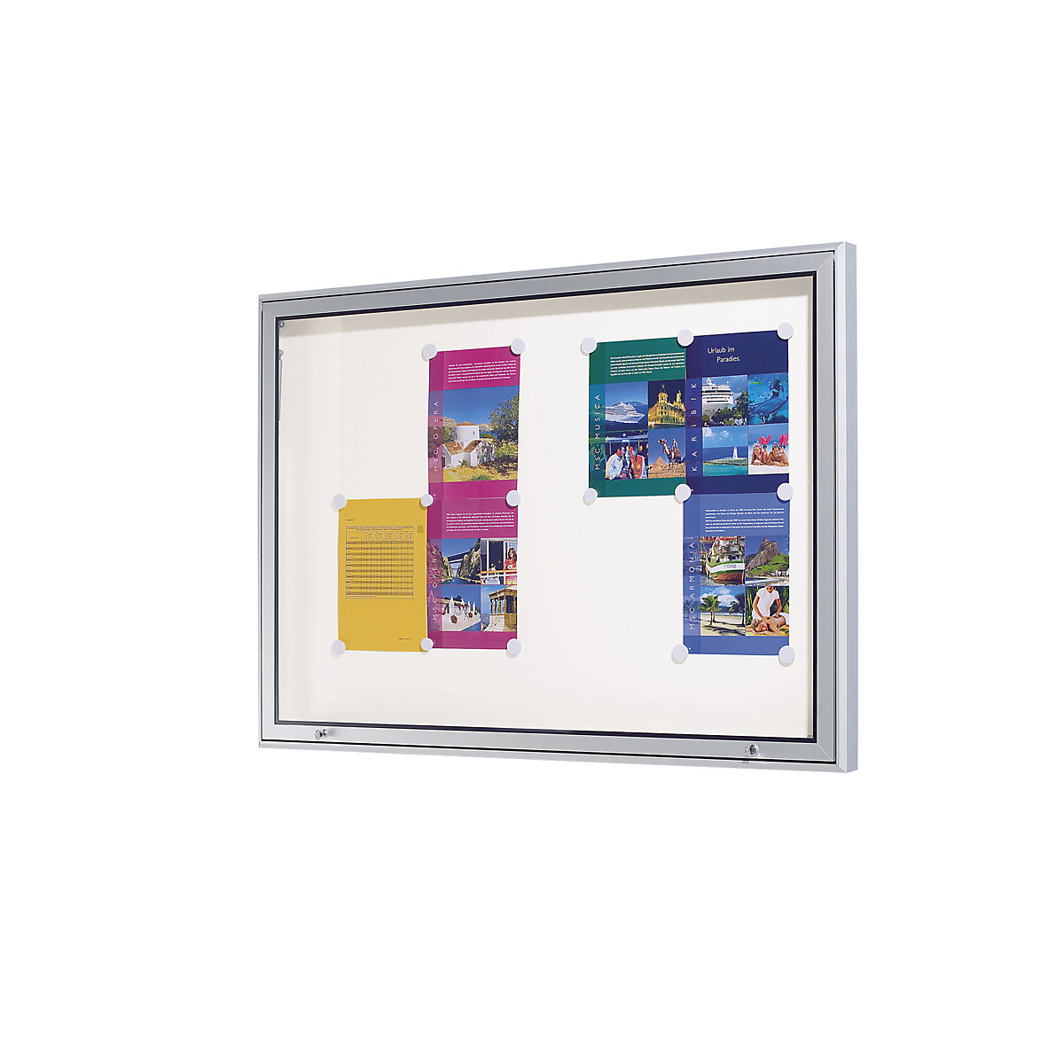 Display case, aluminium frame, for indoor and outdoor use – eurokraft pro