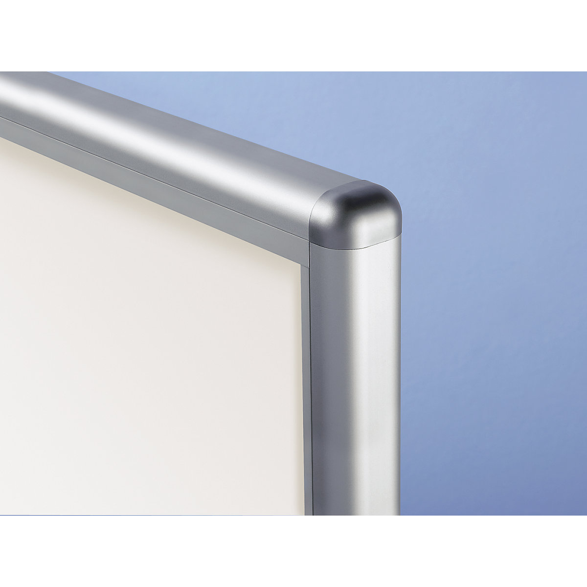 Display case, aluminium frame, sliding doors – eurokraft pro, 8 x A4, WxHxD 910 x 670 x 50 mm, round frame corners-6