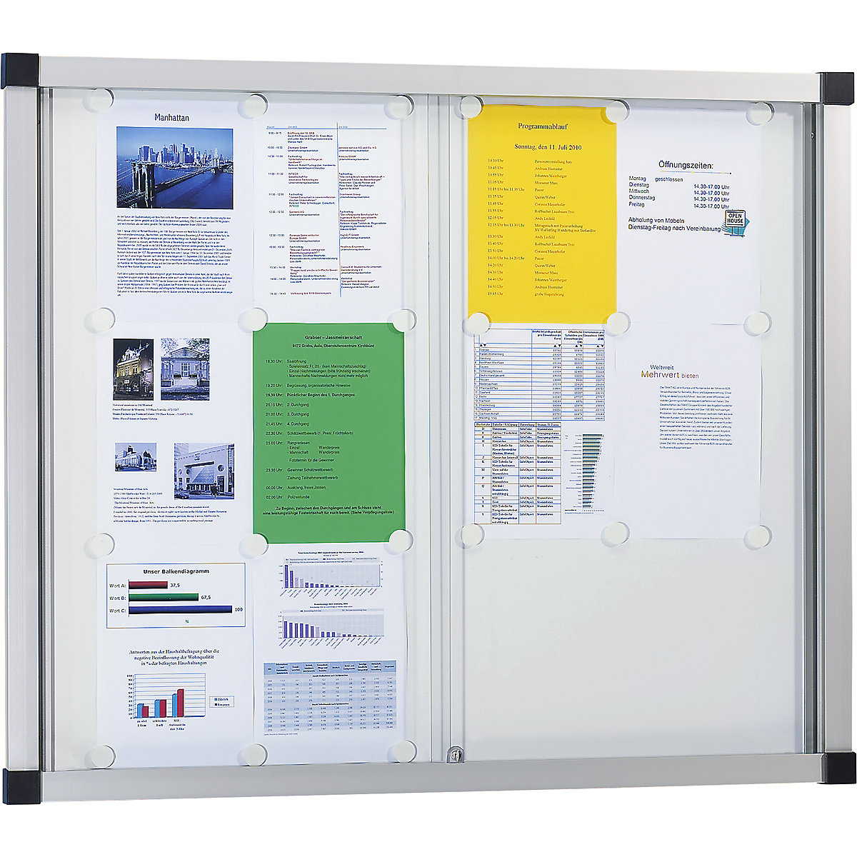 Display case, sliding doors – eurokraft pro (Product illustration 2)-1