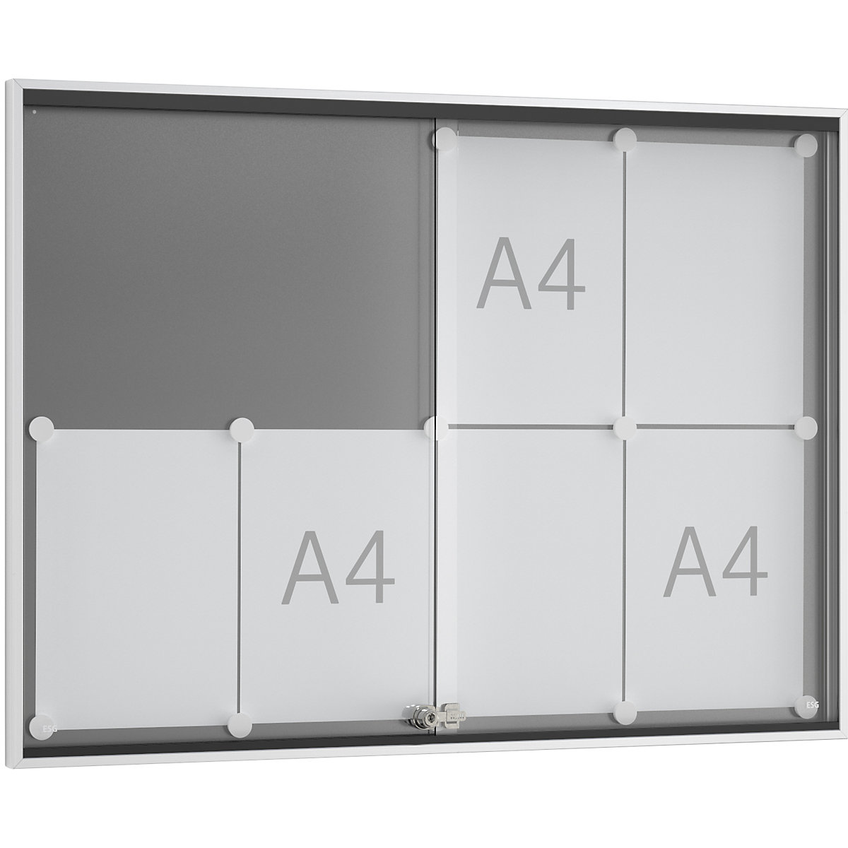 Sliding door display case, external depth 30 mm, B1