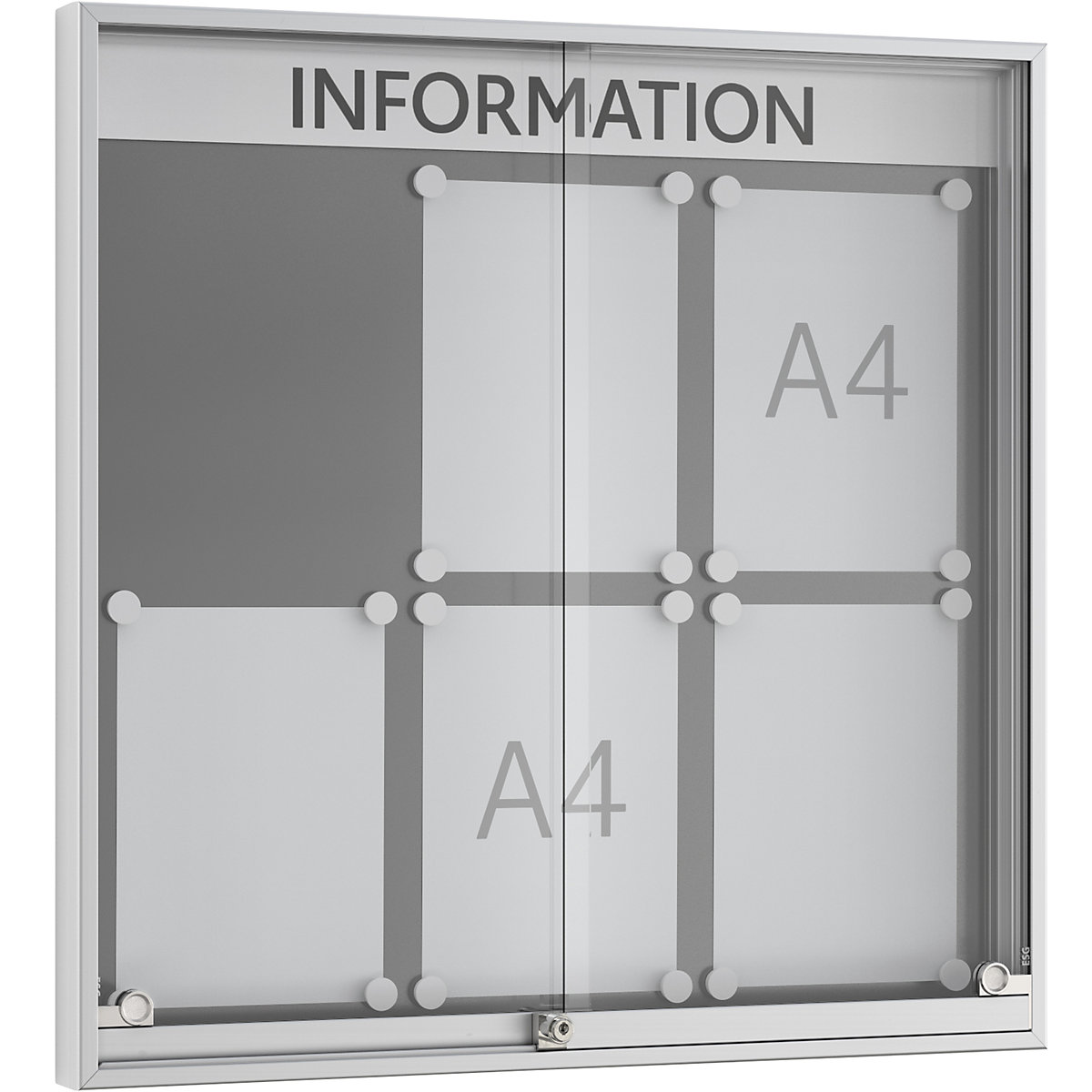 Sliding door display case, external depth 60 mm, B1