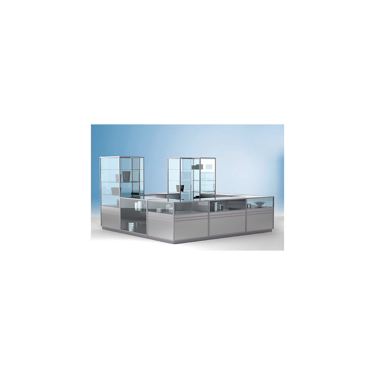 LINK glass cabinet corner module (Product illustration 2)