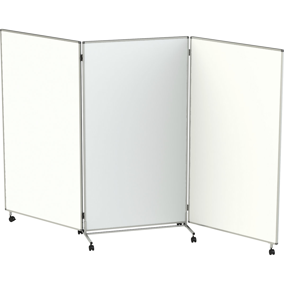 Presentation board/partition, mobile, folding, for writing on – eurokraft pro, magnetic, resistant to disinfectants, HxWxD 1905 x 1018/3074 x 500 mm-2
