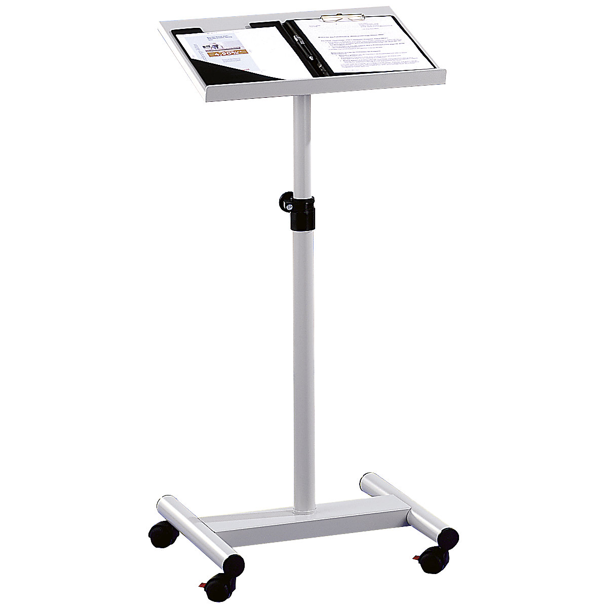 Pedestal desk, height adjustable