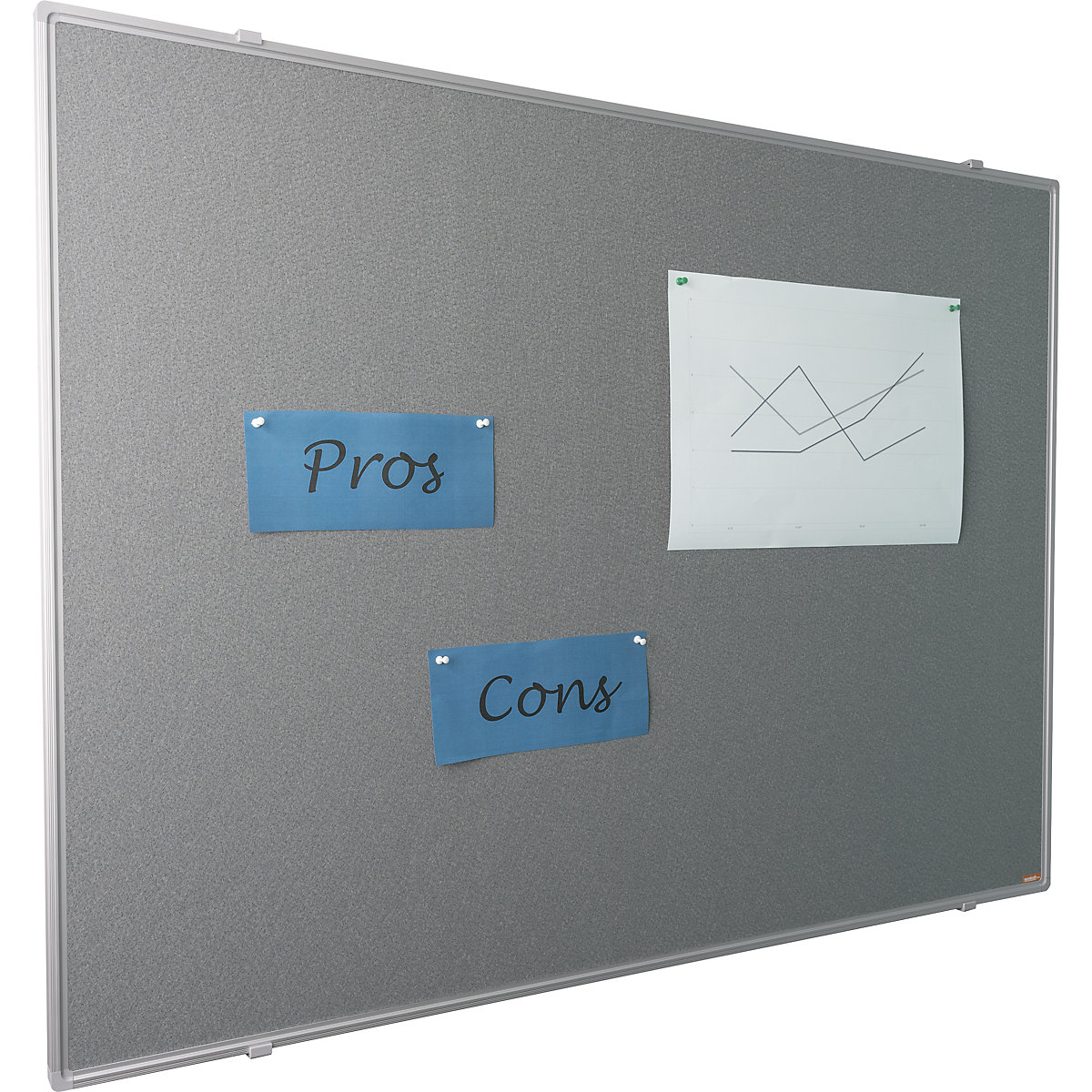 Pin board, anodised aluminium frame – eurokraft basic (Product illustration 4)-3