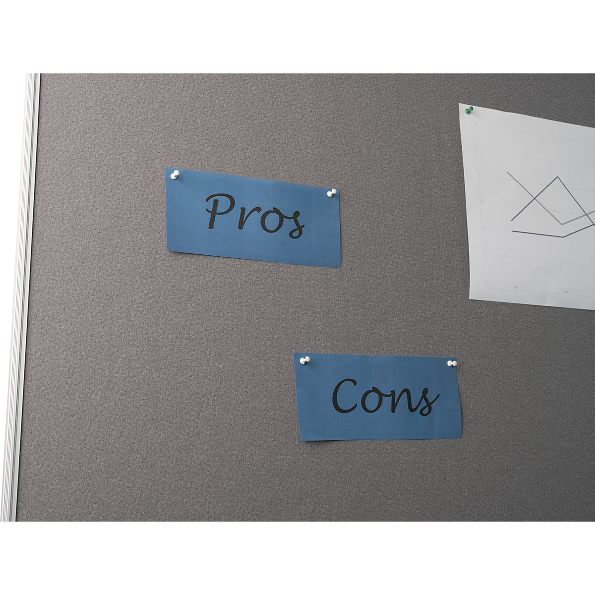 Pin board, anodised aluminium frame – eurokraft basic (Product illustration 5)-4