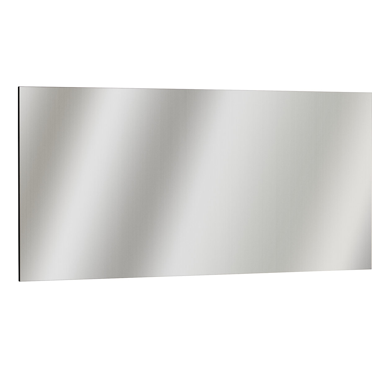 Stainless steel magnetic board – eurokraft basic, brushed matt, octagonal bevelled edges, WxH 1965 x 965 mm-5
