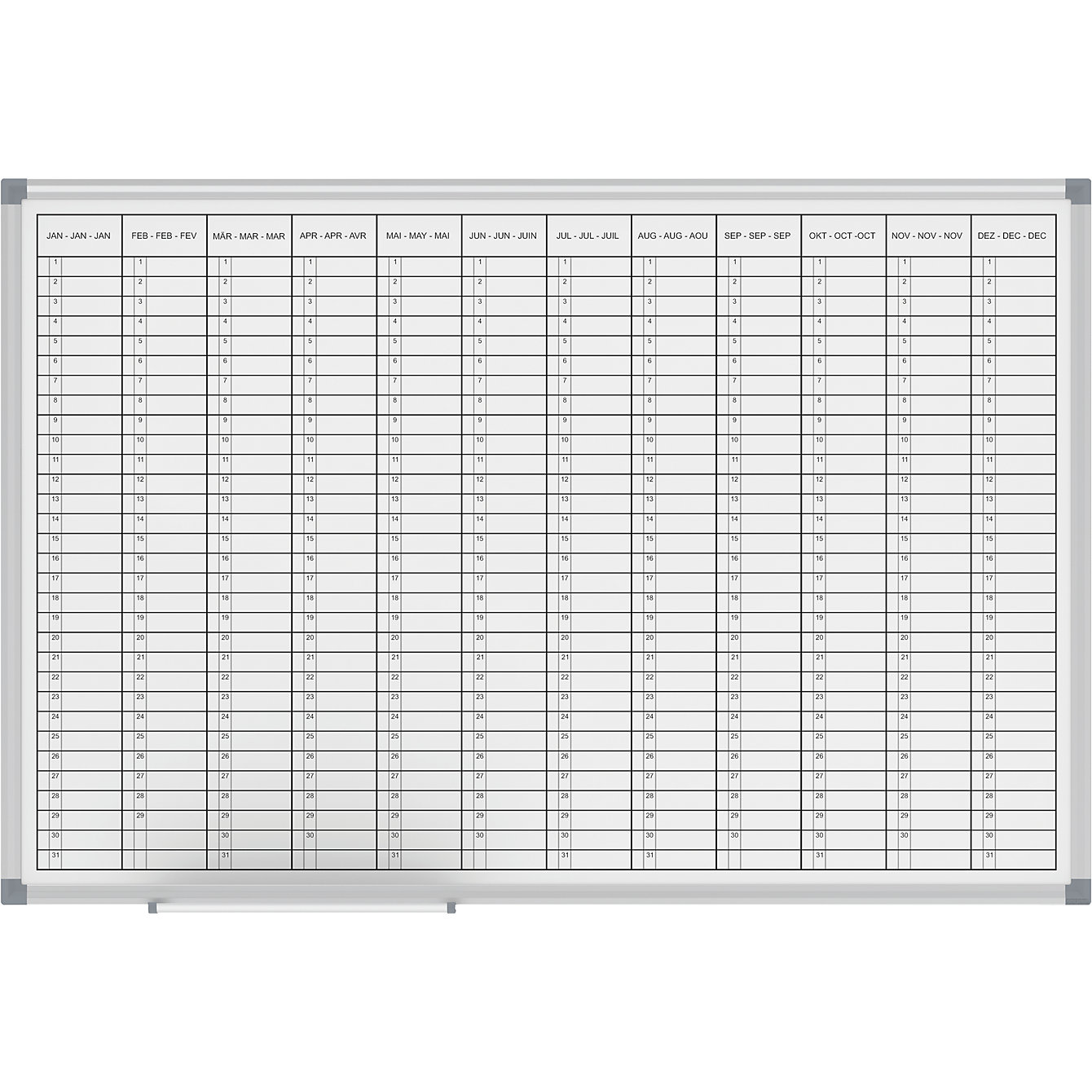 Planning board MAUL yearly planner, 12 month view kaiserkraft