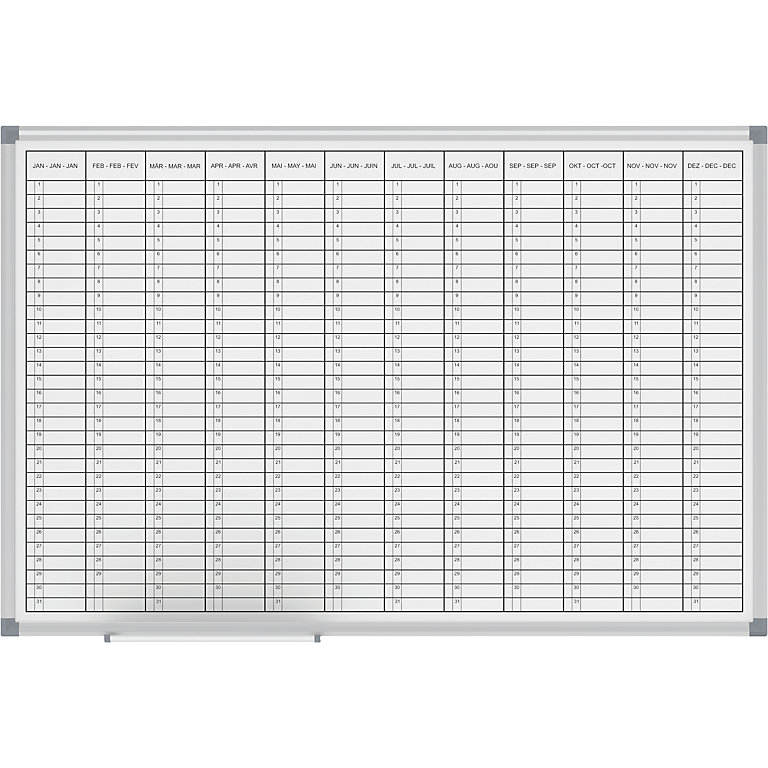 Planning board MAUL yearly planner, 12 month view kaiserkraft IE
