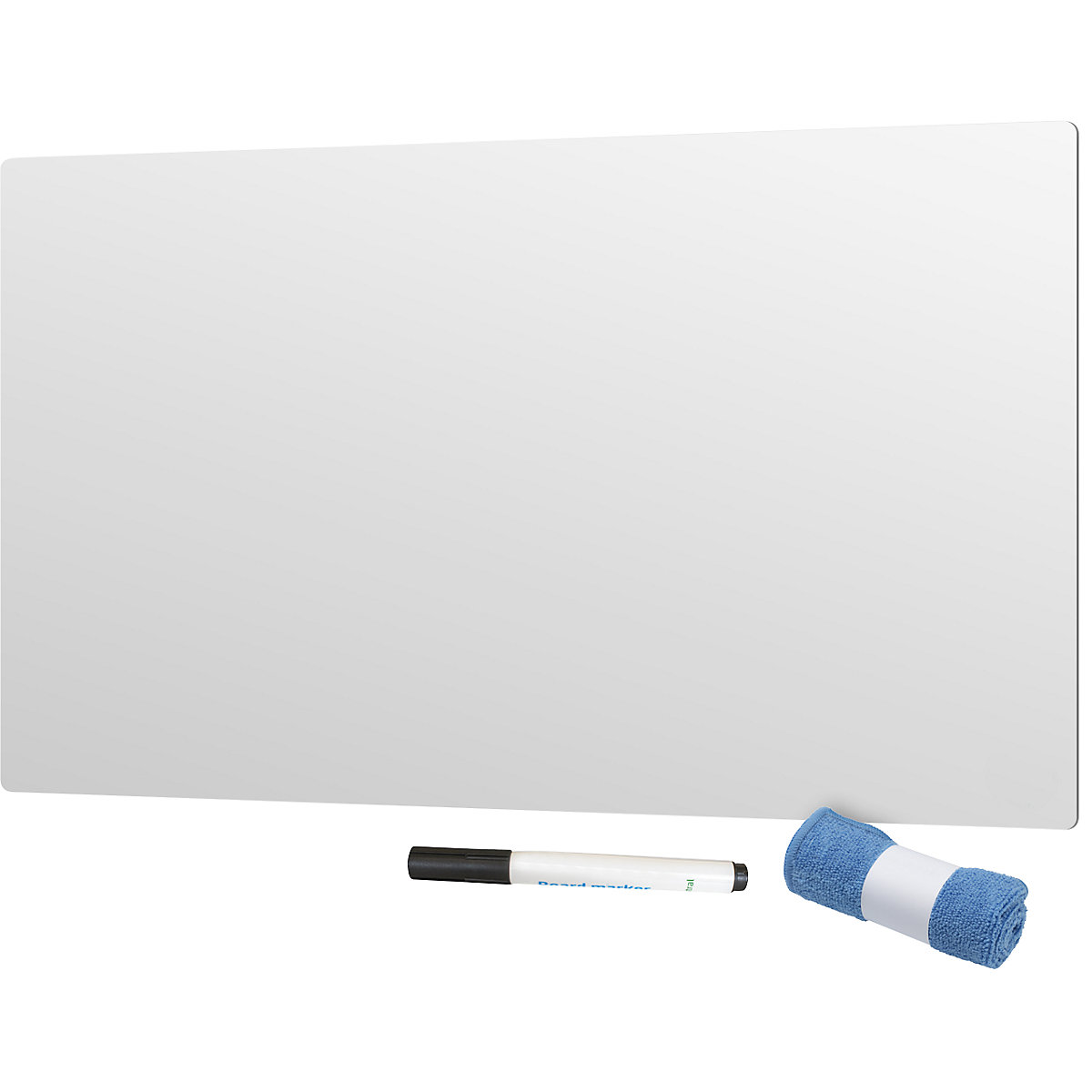 Whiteboard, frameless: enamelled steel, white