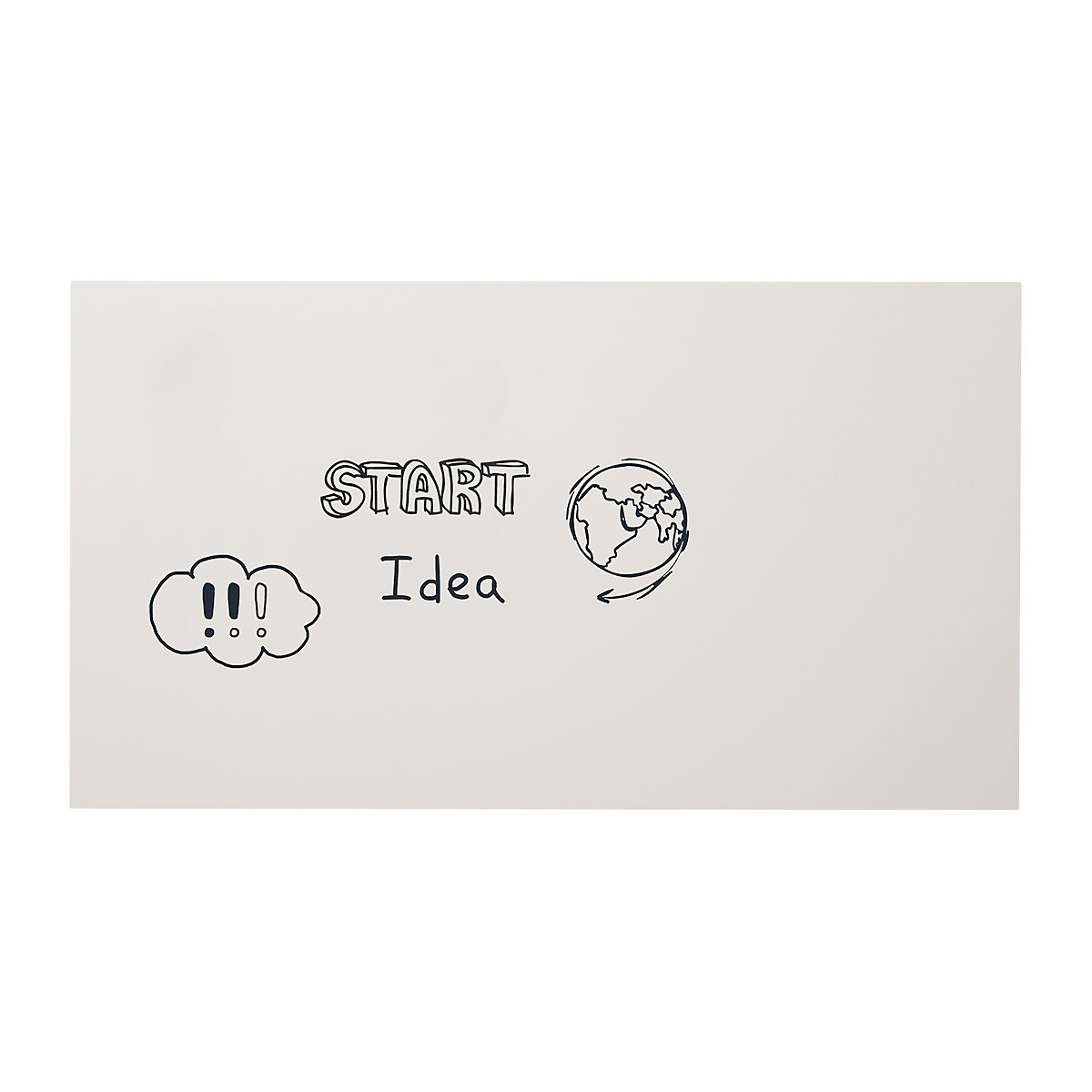 Whiteboard, frameless