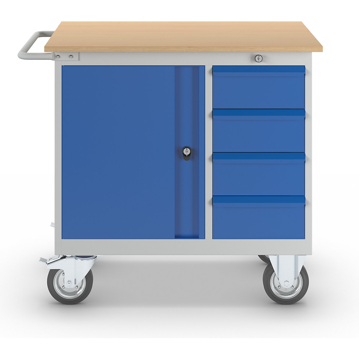 Kompaktný dielenský stôl, mobilný – eurokraft pro (Zobrazenie produktu 3)-2