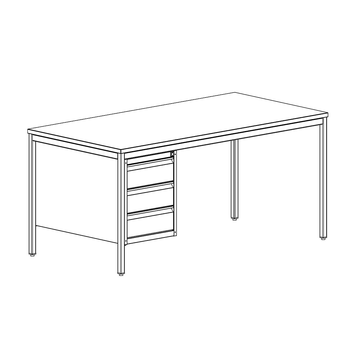 Pracovný stôl pre majstra, svetlošedá – eurokraft basic (Zobrazenie produktu 3)-2